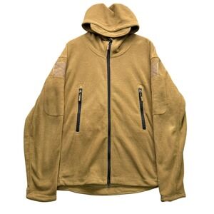 Tactical Series Hoodie Men's XXL Tan Full Zip Fleece Pockets Casual Sweatshirt